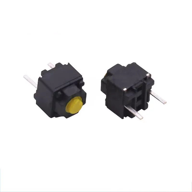 6*6 Medium two-pin mouse Accessories Yellow round head microbutton connector Straight into the short pin TS-E009 Touch switch
