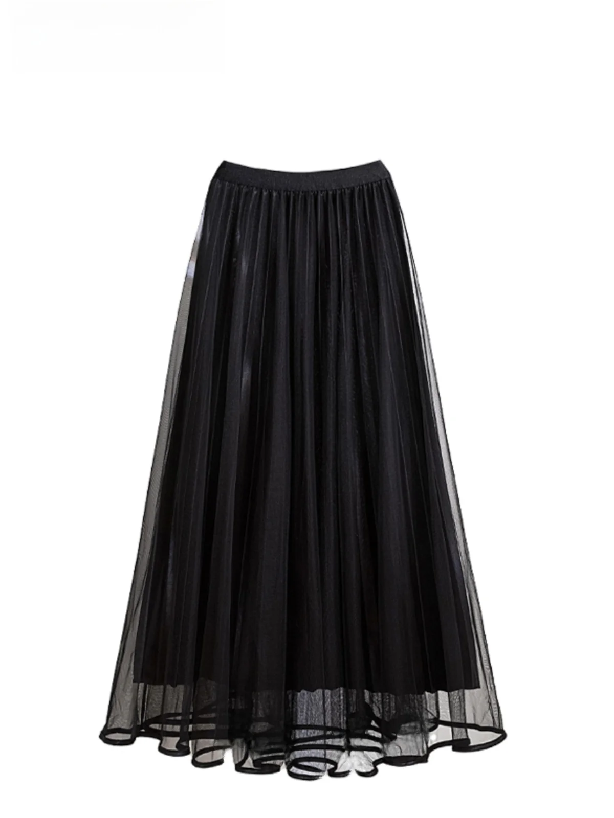 

Юбка А-силуэта с высокой талией для женщин больших размеров, весенняя модная корейская элегантная офисная юбка миди из смесового полиэстера