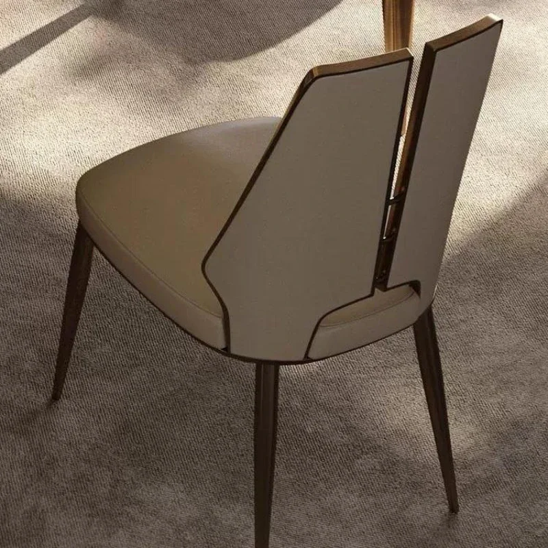 Light Luxury Dining Chair, Living Room, Modern Coffee and Leisure Chair, Steel Backrest Chair, Negotiation Chair