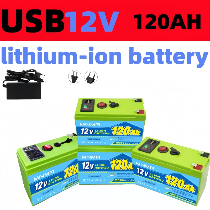

12V 120Ah Lithium Rechargeable LiFeP04 Battery Deep Cycle for Solar Power,Fish Finder,Built-in BMS,Power Wheels,UPS️Scooters