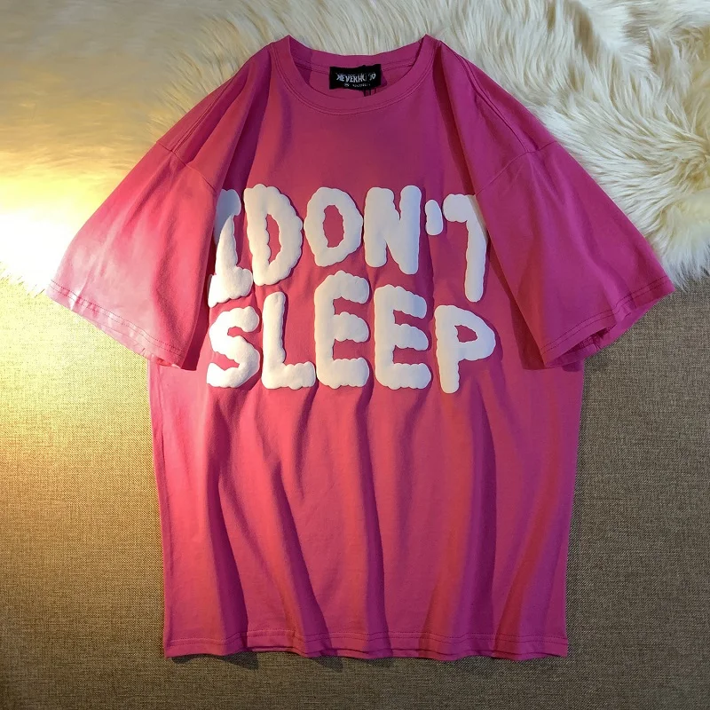 أعلى المرأة الشارع الحلو وجميل الكرتون جولة الرقبة قصيرة الأكمام تي شيرت إلكتروني الطباعة فضفاضة عارضة أعلى تي شيرت المعتاد