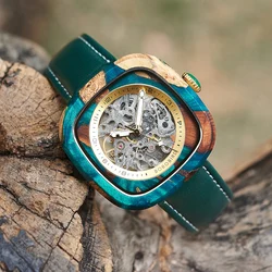 BOBO BIRD Men's Watches Handmade Natural Wood Mechanical Wristwatch For Men Мужские часы Man Timepieces Clock with Gift Box