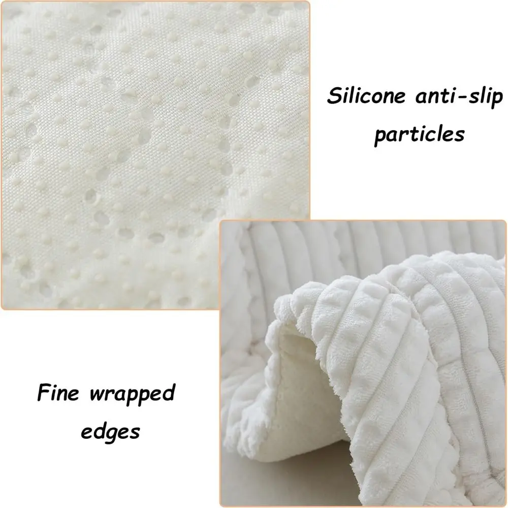 غطاء أريكة للكلاب غامض قابل للغسل، واقي أريكة ثلاثي الوسائد صديق للحيوانات الأليفة، بطانية مضادة للانزلاق (أبيض، 27.6 × 20.7 بوصة) #3