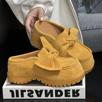 Bow Flats Slippers Fashion Women's Platform Mules Shoes 2025 Summer Slingback Walking Sandals Dress Flip Flops Sandalias Mujer
