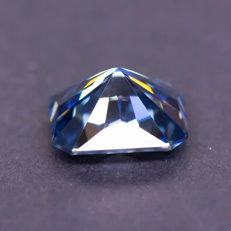 Moissanite Stone Radiant Cut Natural Color Royal Blue Charms Gemstone dla majsterkowiczów Pierścionek Naszyjnik Materiały z certyfikatem GRA