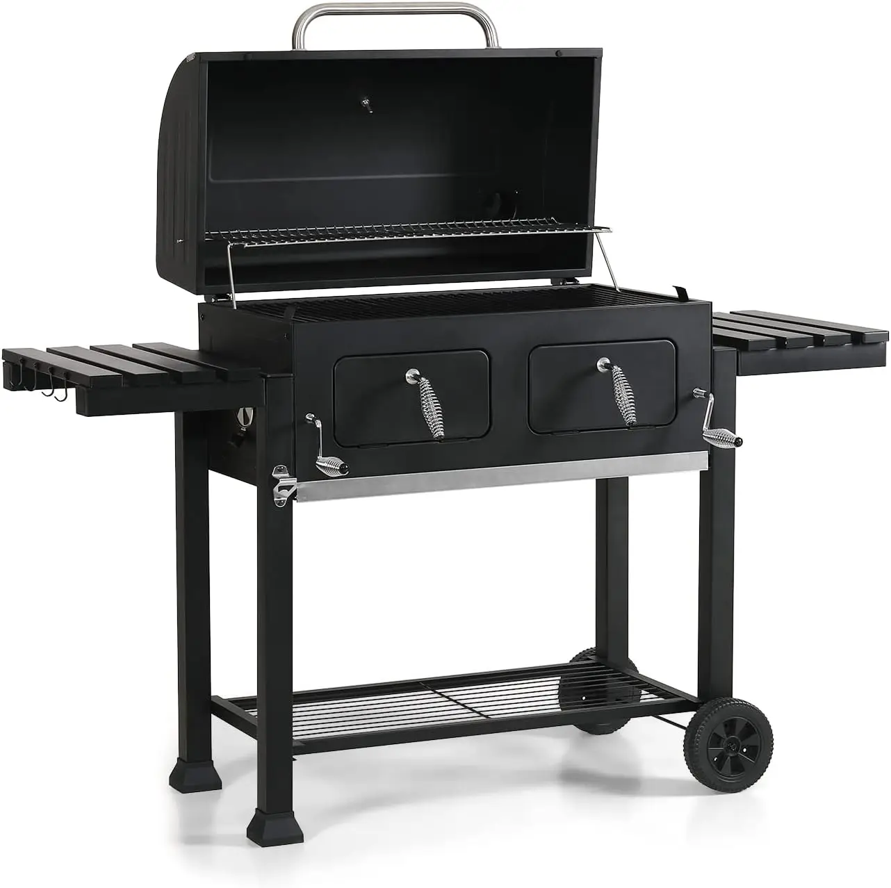 Extra Large Charcoal BBQ Grill with Easy Clean Full Size Ash Tray and Adjustable Charcoal Plate, 794 SQ.IN. Cooking Area, Black