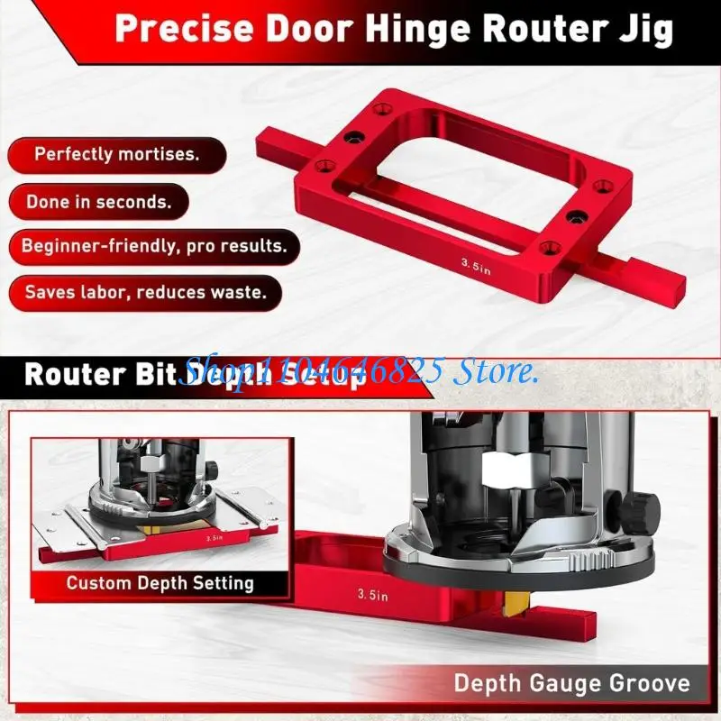 

Aluminum Door Hinge Jig 3-1/2inch Hinge Mortising Woodworking Accessories