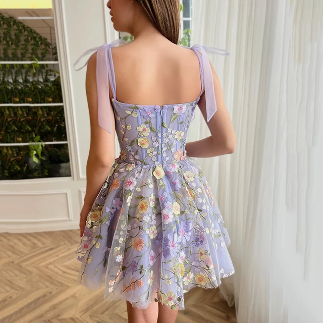 Vestido flores fashion lila