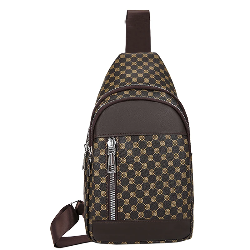 Verstellbarer Riemen Herren Karomuster Sling-Brusttasche Vintage-Print Crossbody-Rucksack Leichte Alltags-Reise-Schultertasche – Detail 8
