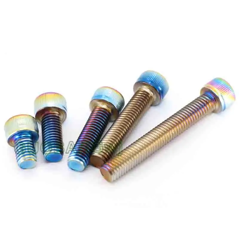 Stainless Steel Cup Head Hex Socket Colorful Screws, Universal Modification Bolts for Fixing Motorcycle Fuel Tank Caps