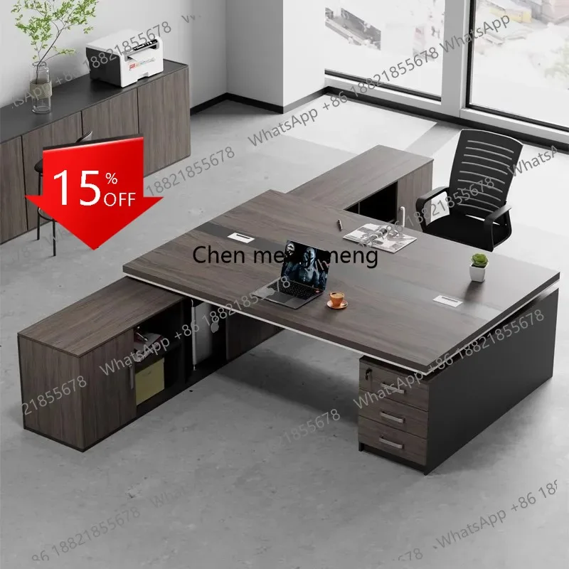 A139 Universal Wooden Office Desk Aesthetic Vintage Large Size Interior Office Desk Fashion Escritorio Oficina Lounge Suite Furn
