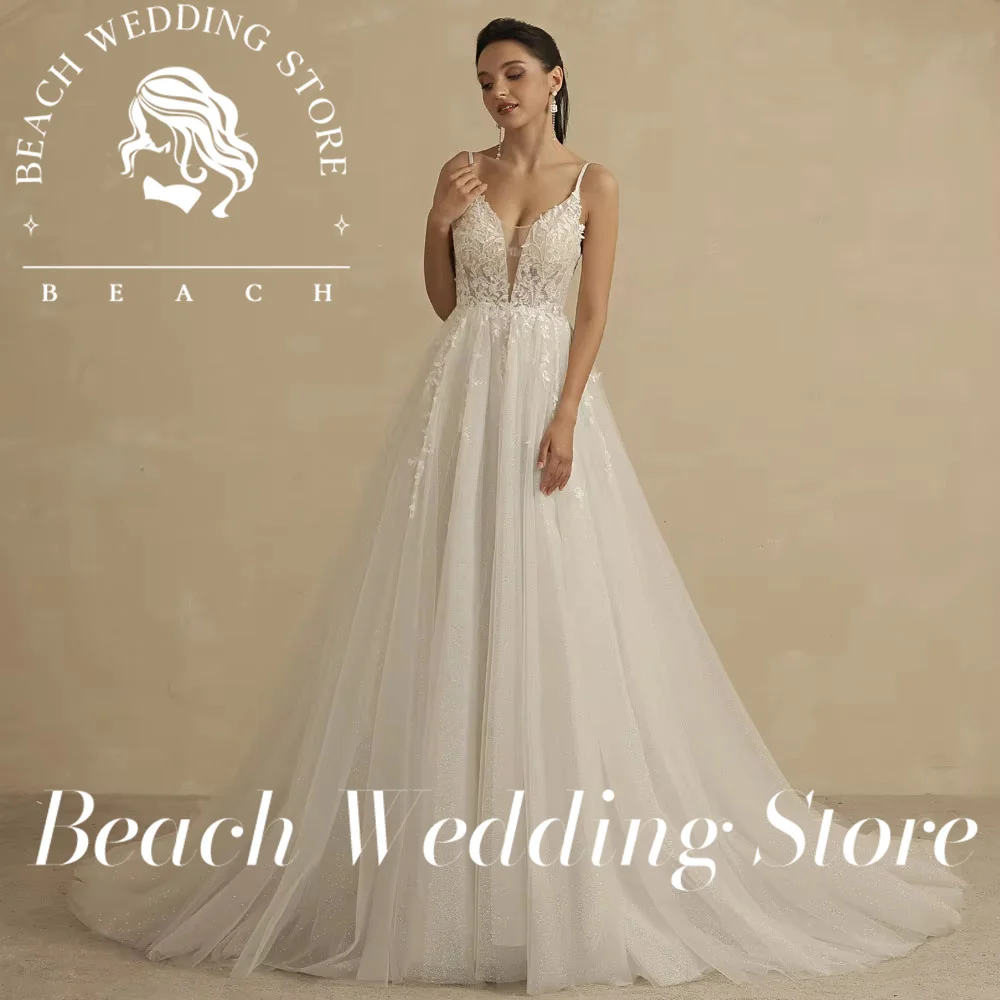

Beach Customized V-Neck Sleeveless Backless Floor Length Prom Wedding Dresses for Women 2025 Elegant Chiffon Simple Bridal Gowns
