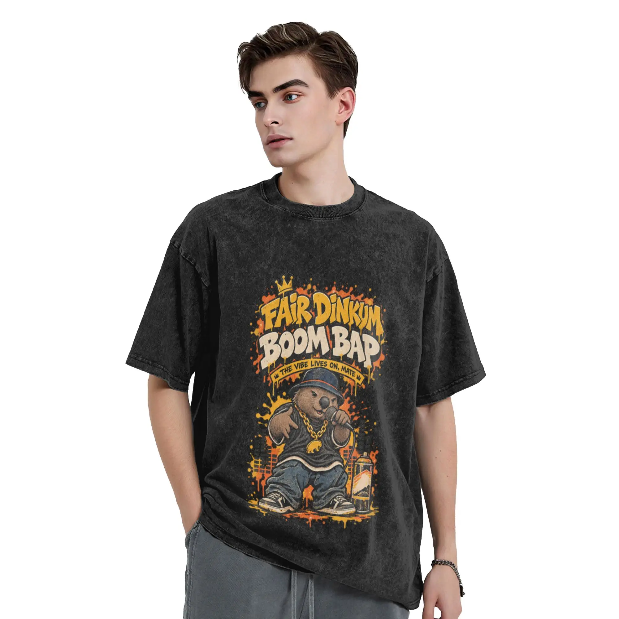 Fair Dinkum Boom Bap Hip Hop Wombat Graffiti School Rap Unique Cool A Vintage Oversized Cotton Unisex T-Shirts