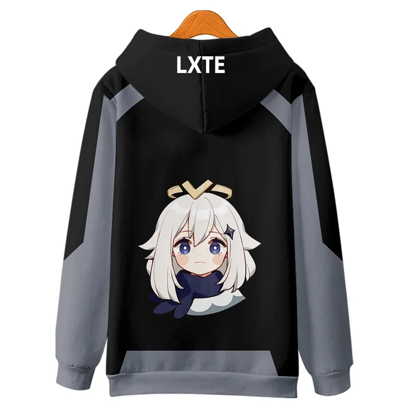 Anime Genshin Tác Động 3D In Hình Khóa Kéo Lên Nữ/Nam Hoodie Áo Dạo Phố Hip Hop Dây Kéo Mũ Trùm Đầu Paimon Cosplay trang Phục