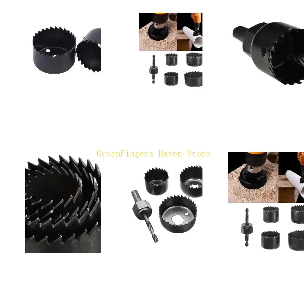 

F68D 5Pcs Woodworking Opener Hole Bit Cutting Drilling Tool Set With Round For Gypsum Board Opening Accessories