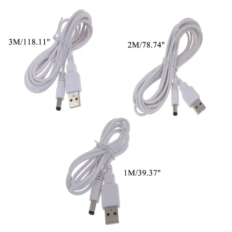 573A USB 5V 5.5 x 2.5mm 충전 케이블 USB2.0 DC5V 전원 플러그 1m/2m3m 내구성