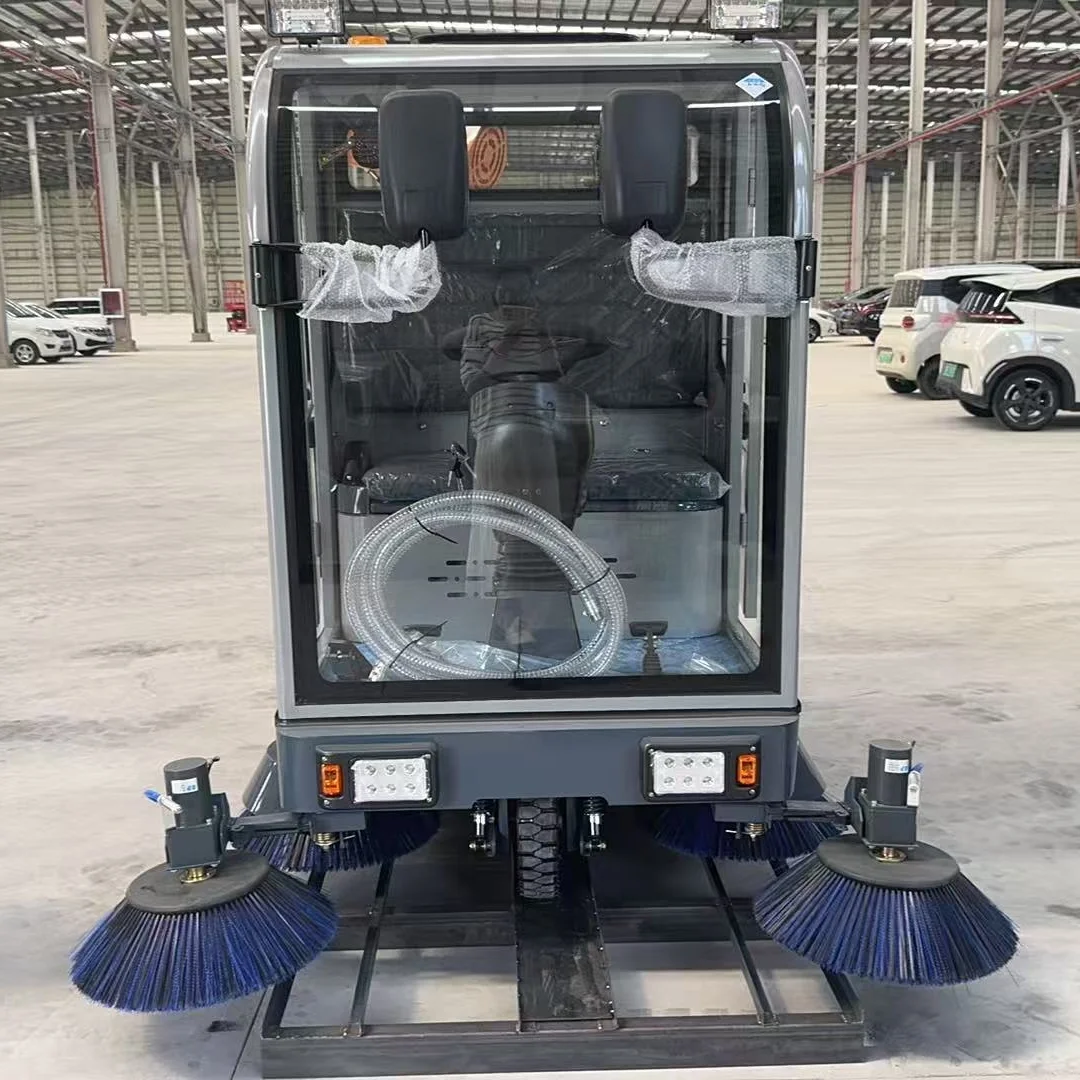 Electric 48V Industrial Ride-On Sweeper Large Floor Cleaner with Continuous 6-Hour Working Time
