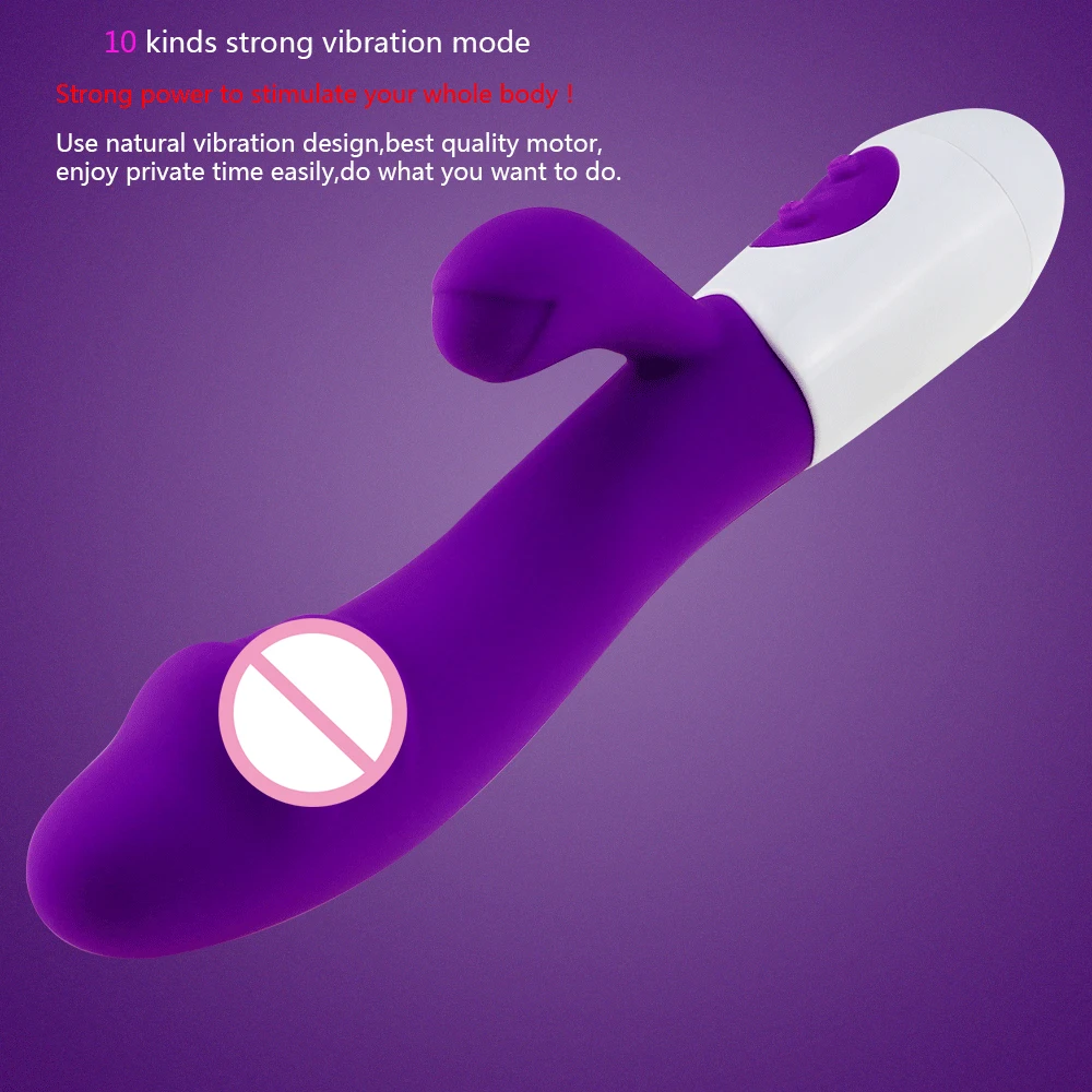 Silicone G Spot Dildo Rabbit Vibrator Dual Vibration 10 Speeds Female Vagina Clitoris Massager Adult Sex Toys For Women - Image 4