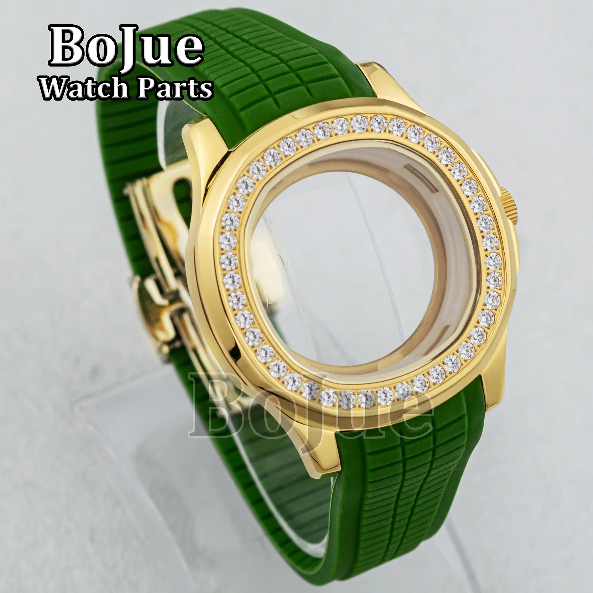 42 مللي متر ساعة ماسية حافظة حزام مطاطي 32 مللي متر الطلب ل وزارة الدفاع AQUANAUT نوتيلوس NH34 NH35 NH36 أجزاء الحركة الأوتوماتيكية زجاج الياقوت