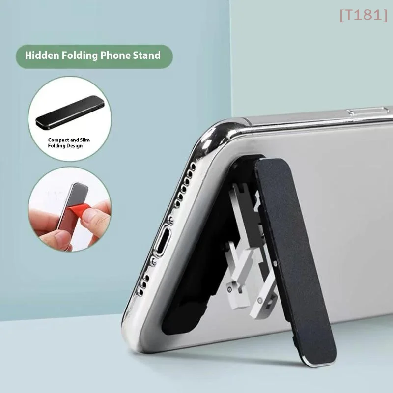 

[E]1/3PCS Mini Invisible Foldable Mobile Phone Stand Aluminum Alloy Desktop Mount Material Holder Adjustable Angle For Cellphone