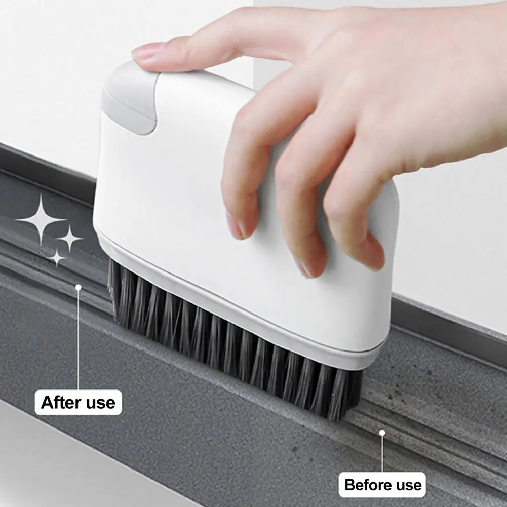 Brush for Dust Removal Thorough Brush 2-in-1 Window Slot Brush Door Groove Hair Grip Tool Tight Gap Cleaner for Kitchen