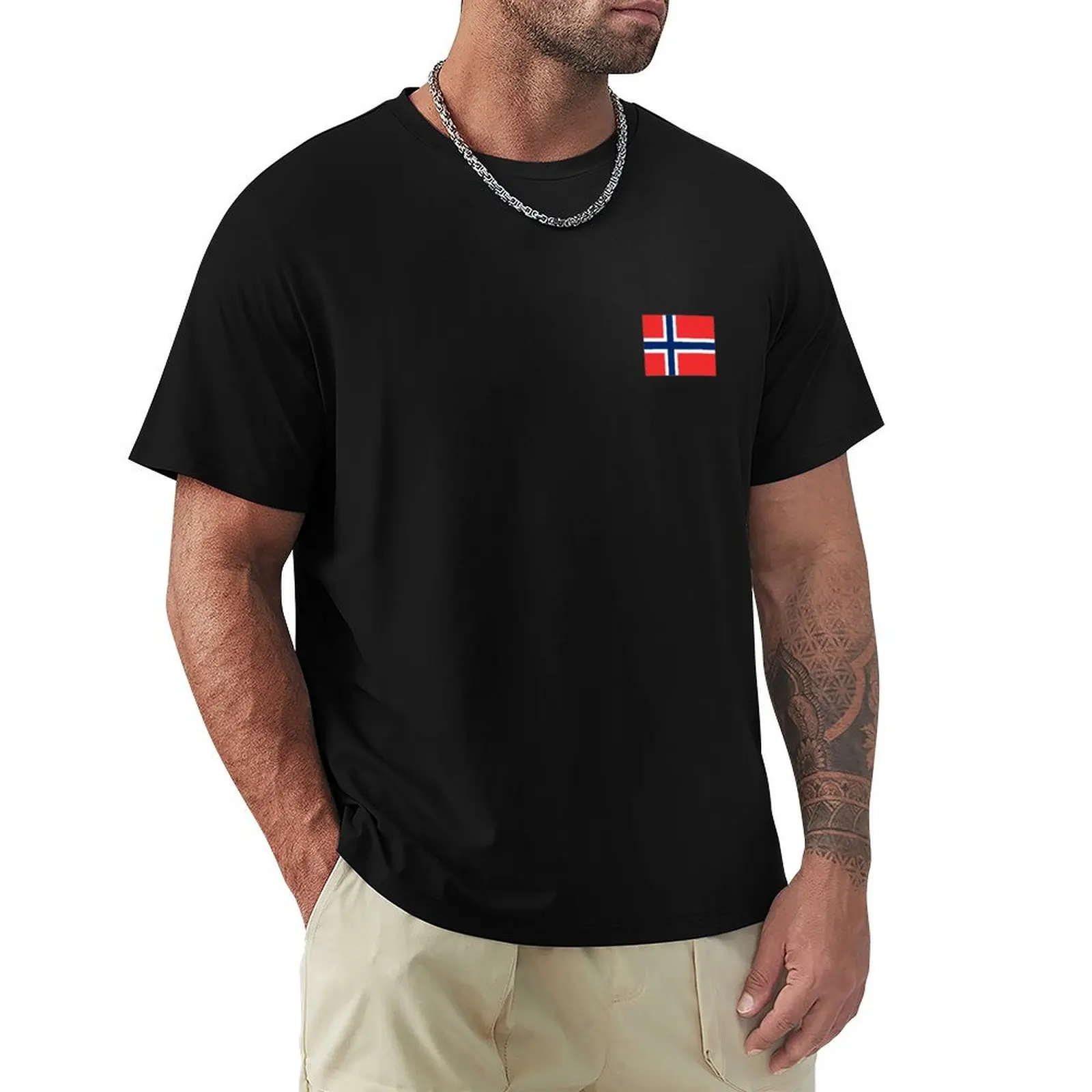 

Norway Flag Cool Norge Flagg Norwegian Flags Edit T-Shirt Work Casual Loose Fit T-Shirt