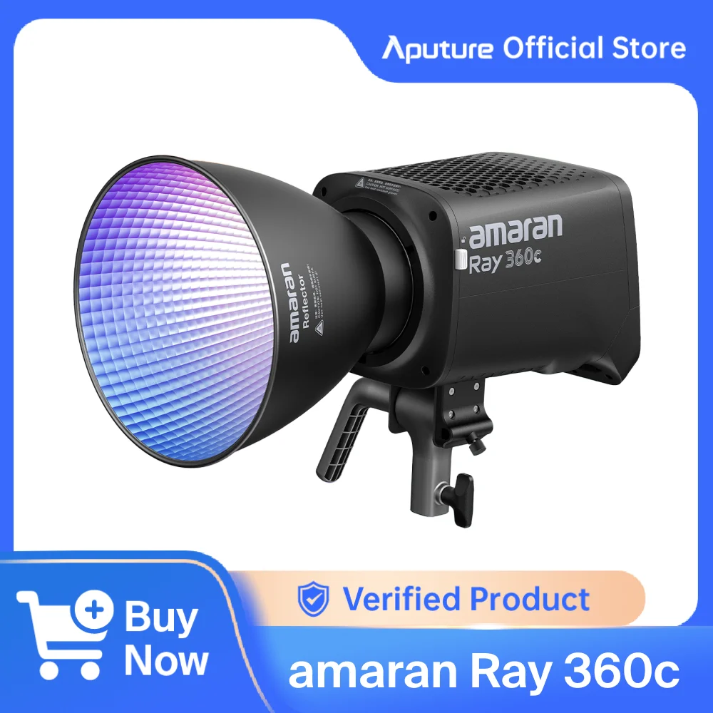 amaran Ray 360c Full-Color Point-Source Photography Light 2300K to 10000K G/M adjustment amaran APP Control via built-in NFC