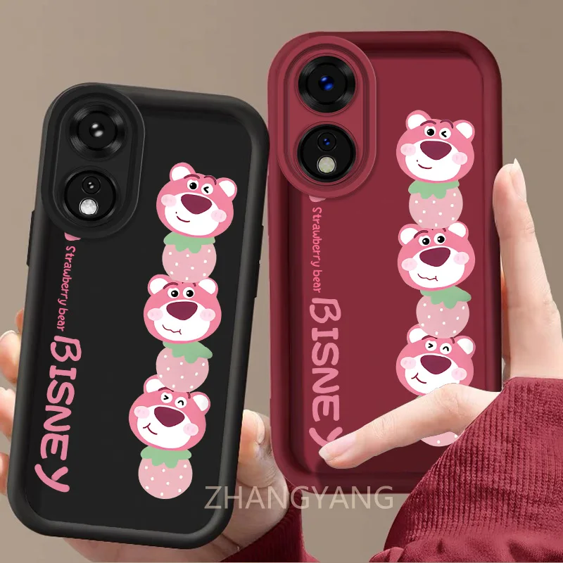 Case For OPPO A98 5G A97 5G Cute cartoon bear phone case with silicone TPU soft case anti drop and shockproof phone camera fully