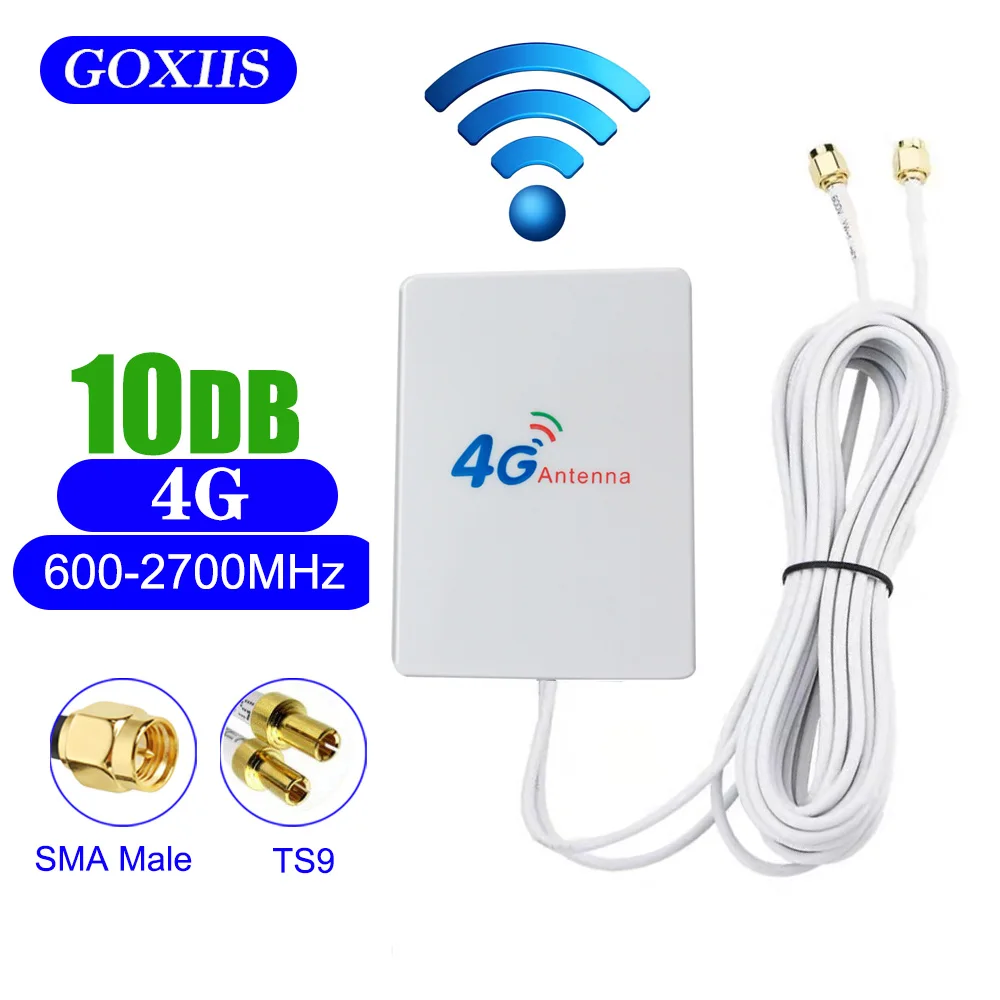 

4G 3G GSM LTE Router External Antenna 10dBi 600-2700MHz TS9 SMA Connector For Huawei 3G 4G LTE Router Modem 2M Cable