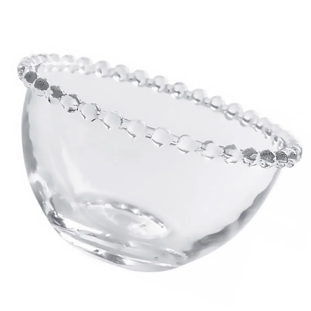 

Pearl Rim Plate Containers for Food Bowl Glass Transparent Serving Household Fruit