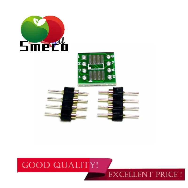 10 pcs / batch，SOP8 to DIP8, MSOP8 to DIP8, SMD to straight socket, gold-plated pins, DIY adapter