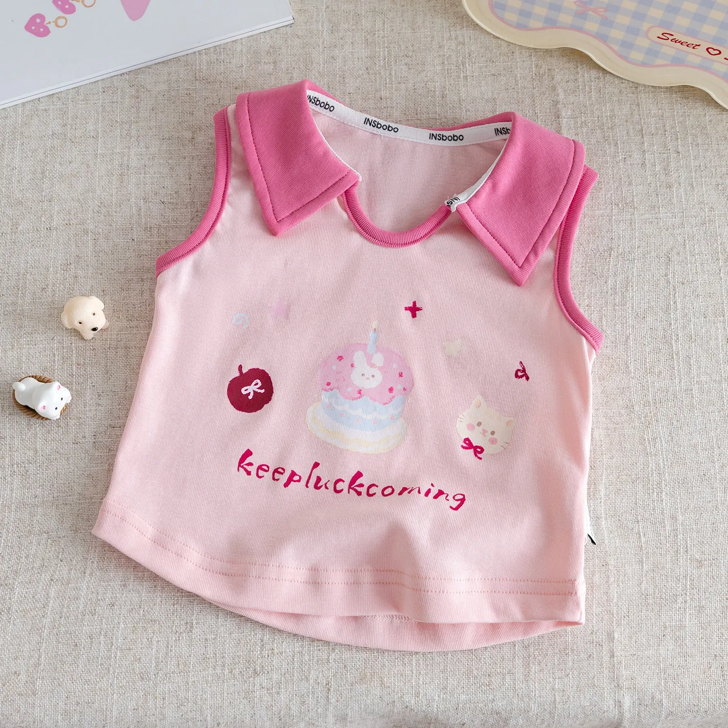 Girls Outfit Sets Summer Kids Casual Clothing For Girls Cartoon Tank Tops Shirts+plaid Skirts Children's Baby Clothes Princess