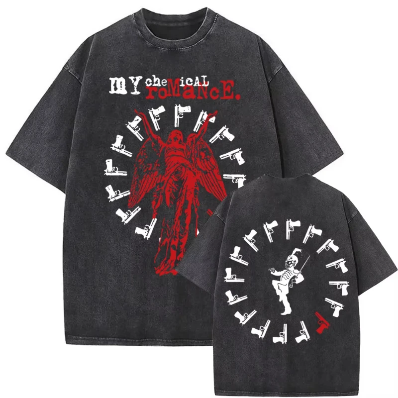 

Винтажная футболка с принтом рок-группы My Chemical Romance, дизайн «Long Live The Black Parade», унисекс, оверсайз, в стиле панк-эмо.