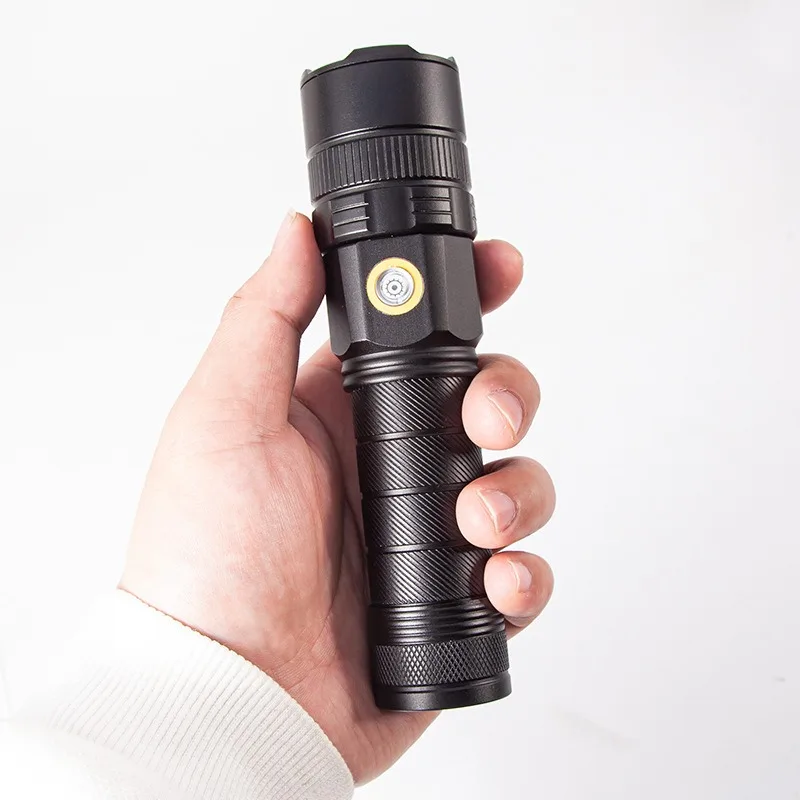 مصباح يدوي فائق السطوع P50 خارجي - قابل لإعادة الشحن من النوع C، تكبير تلسكوبي، وظيفة كشاف، مصباح يدوي تكتيكي للطوارئ #3