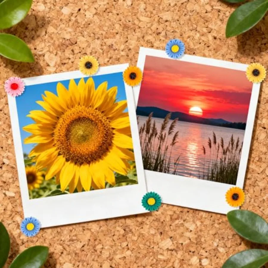 دبابيس ضغط للوحة الإعلانات 20 قطعة مسامير الإبهام اللطيفة زهرة مسامير الإبهام 5 ألوان دبابيس ضغط الزخرفية لجدار صور لوحة الفلين Ma #2