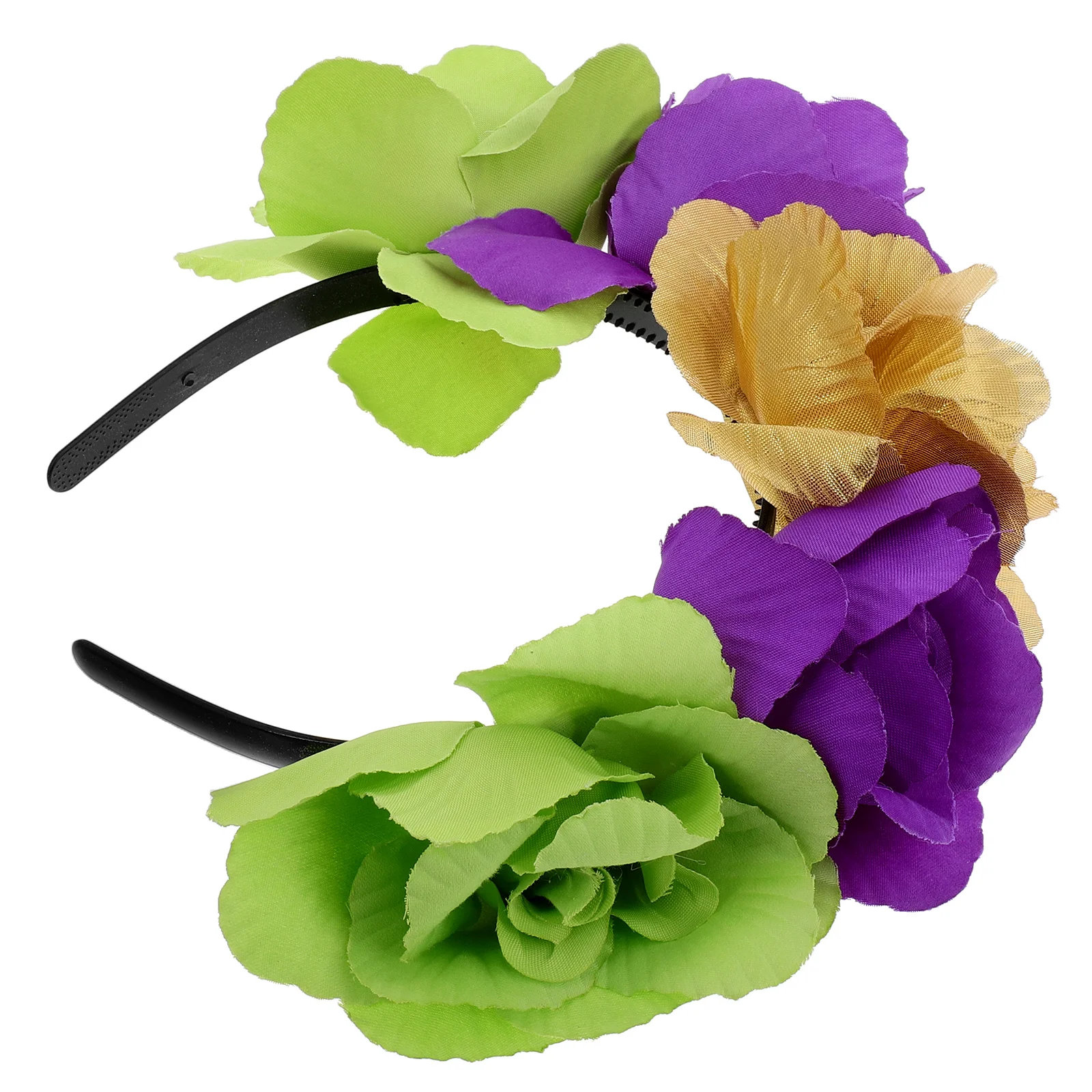 

Big Carnival Flower Headband Crown Comfortable Cloth Accessory Polyester Floral Wreath Halloween Costume PartyDecoration of The