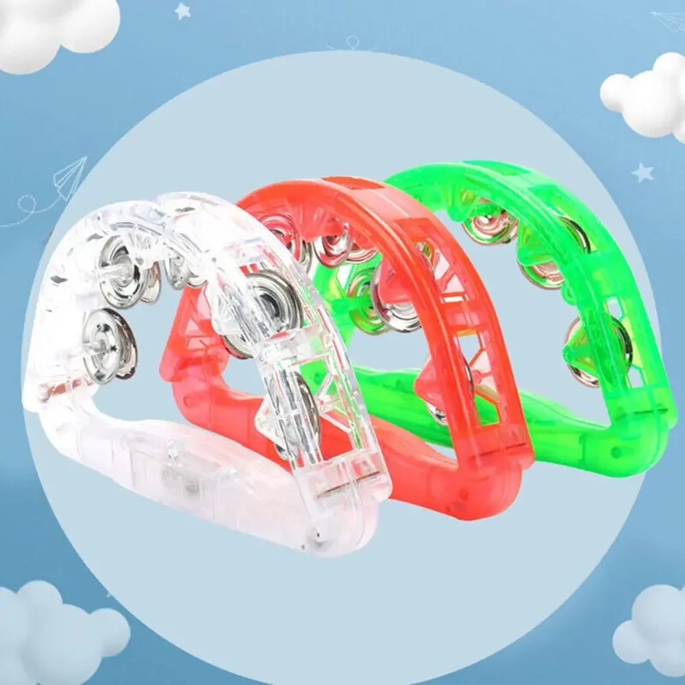 

High Quality ABS Illuminated Hand Rattle Random color Sensory Toy LED Light Up Sensory Toy Flashing Tambourine Shaking Party