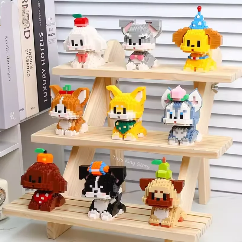 

9Pc/Set Mini Dog Building Blocks Pet 3D Animal Husky Teddy Corgi Assembling Bricks Puppy Puzzle Kids Toys Girl Birthday Gifts
