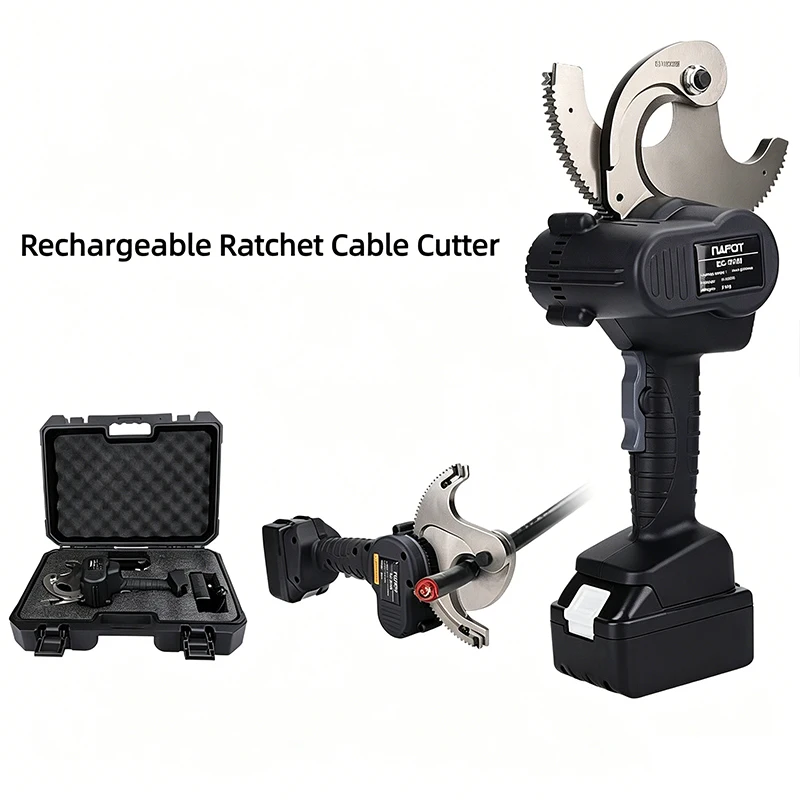 18V Electric Ratchet Cable Cutter Light and Fast EC-50M/EC-65M Cutting 50mm/65mm Cable Gear Type Scissors for Armored Cable ACSR