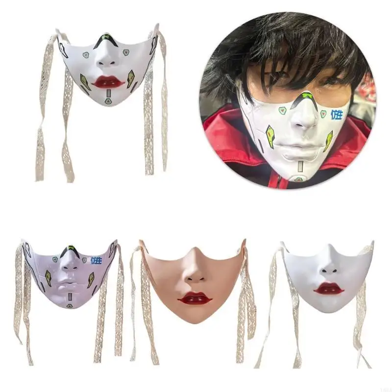 Y88A Mechanical Half Face Mask Masquerade Mask for Womens Men Aesthetics Mask Gifts image 2