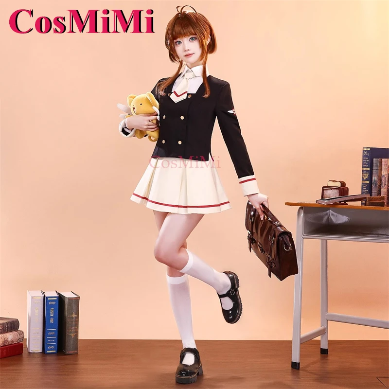 CosMiMi Anime Cardcaptor Sakura Kinomoto Sakura Cosplay Costume Junior JK School Uniforms Carnival Party Role Play Clothing New