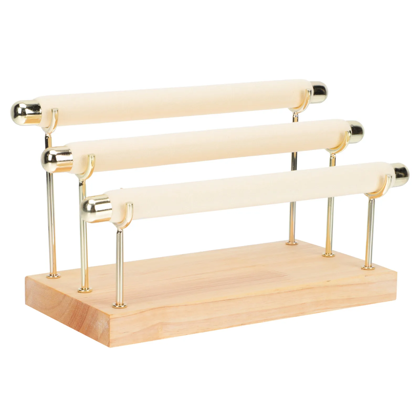 

Подставка для ювелирных изделий из массива дерева, бежевая, для колец, браслетов, часов, органайзер для хранения, фланелевая подставка для колец, 1 шт.