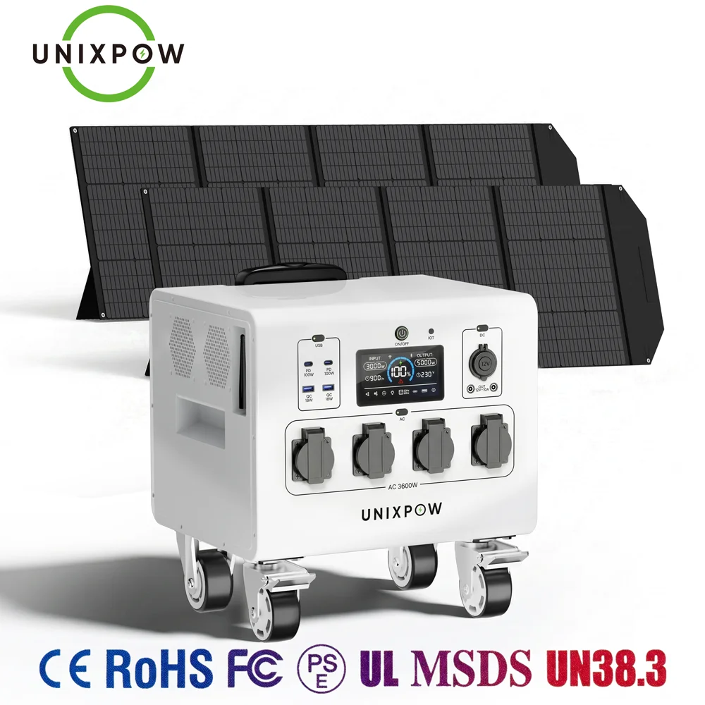 OEM Portable Power Station 3600W 2662.4Wh Pure Sine Wave MPPT Solar Generator for Camping Emergency Backup