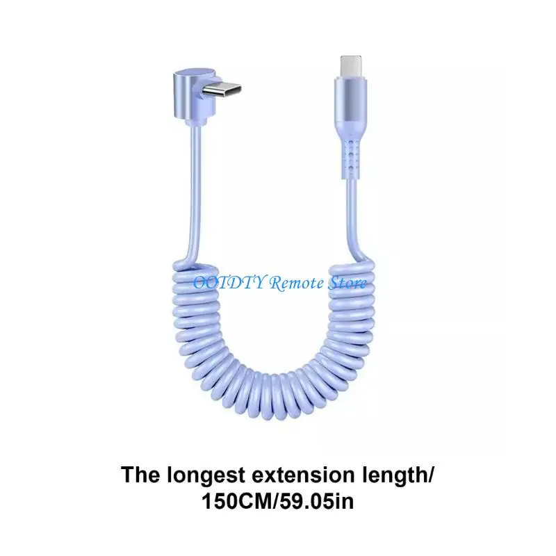 DXAB Câble USB enroulé type C Transmission données efficace Extensible 150 PD100W