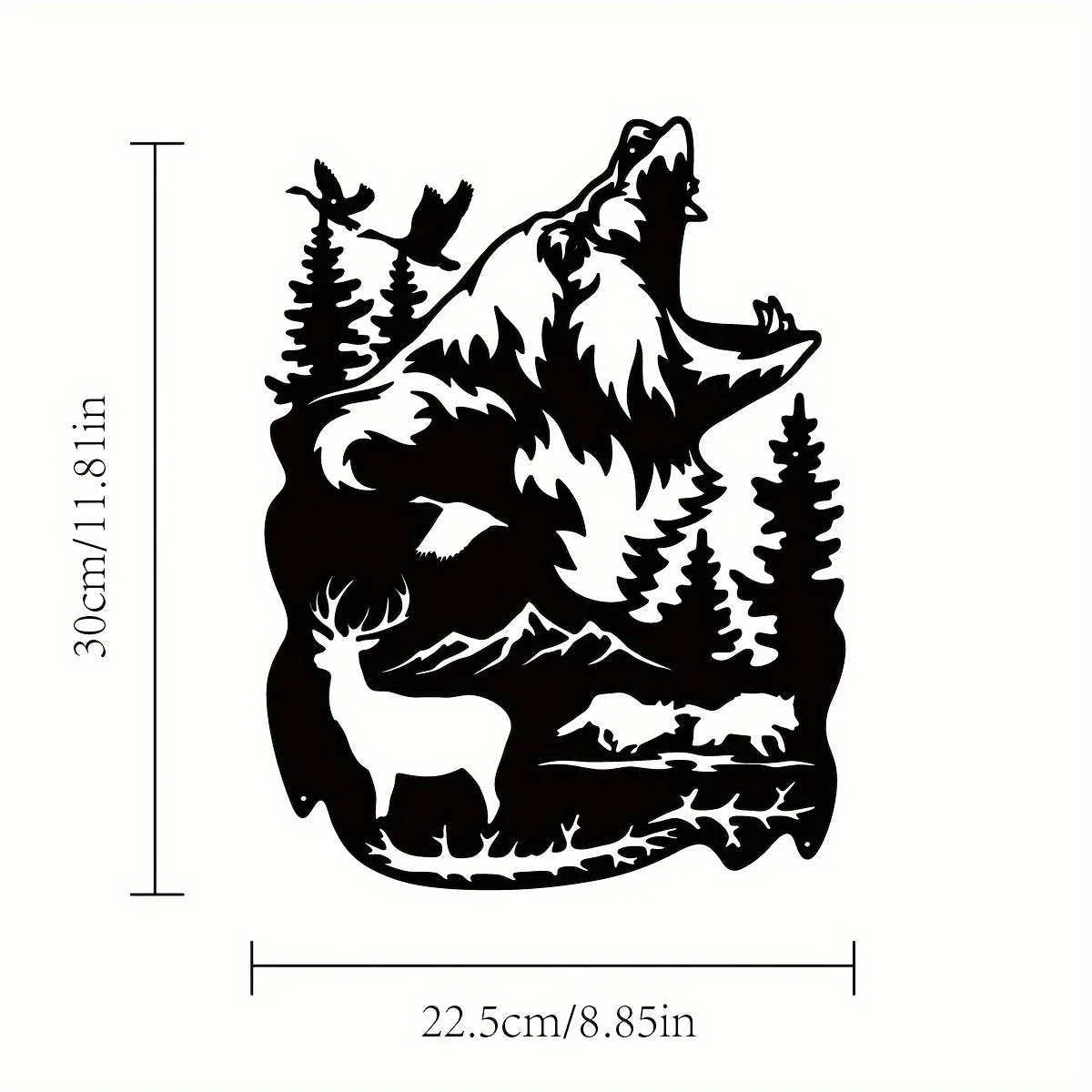 Rustic Bear and Deer Metal Wall Art, Forest Wildlife Decor, Perfect Gift for Hunters and Cabin Lovers