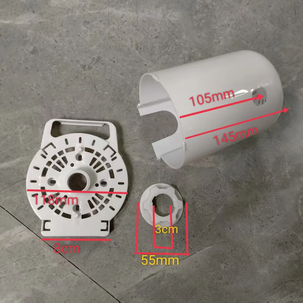 1 st Witte Elektrische Ventilator Motor Cover met Draaggreep Stand Fan Bureau Fan Hoofd Vervanging Back Shell Achterklep 118*145mm