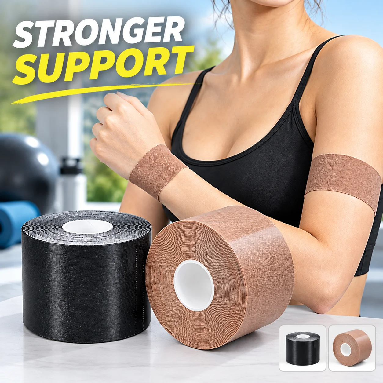 Pre-Cut Kinesiology Tape Athletic Muscle Tape Elastic Bandage Waterproof Breathable Sports Tape for Muscle Strain Injury Support