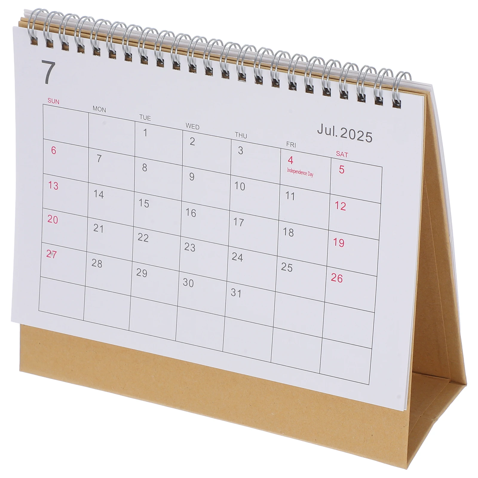 2025 Mini scrivania Semplice inglese in piedi Calendario a fogli mobili Ufficio Casa Robusto pianificazione della carta Anello in metallo con rotazione di pagina a 360 gradi