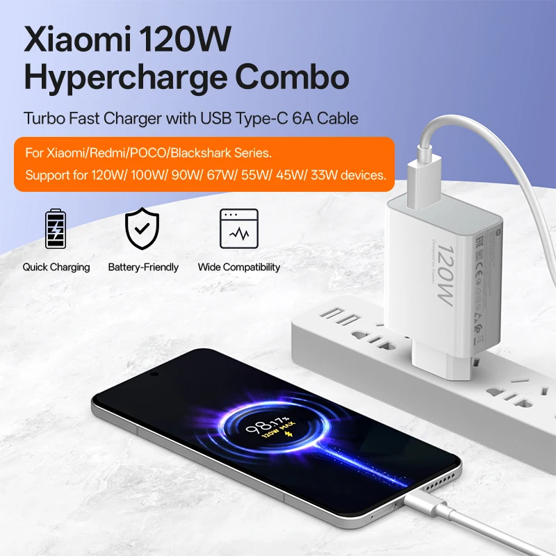 オリジナルXiaomi充電器 120W 100W急速充電 スマホ充電器 USB C