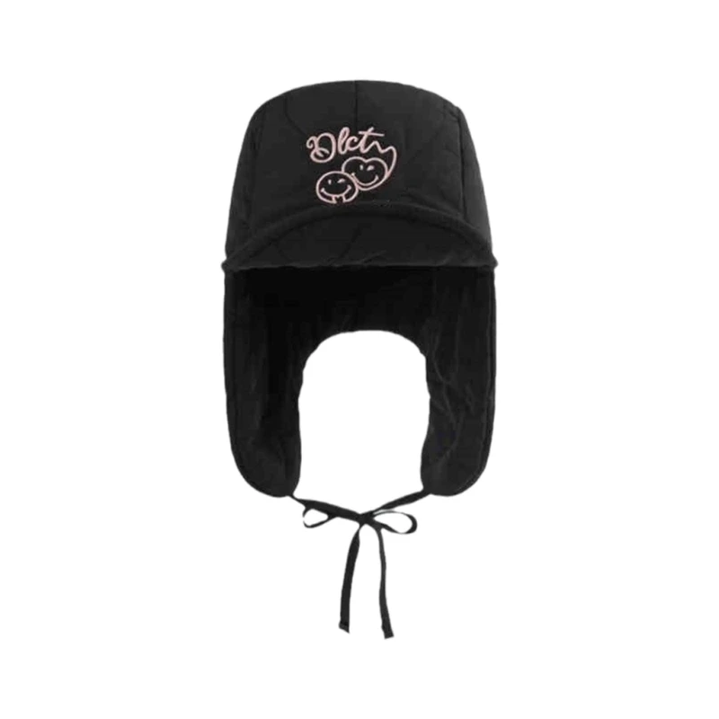 Chapeau à oreillettes avec sourire, chapeau Baseball brodé pour femmes, chapeau Hip Hop, accessoires Costume uniques,